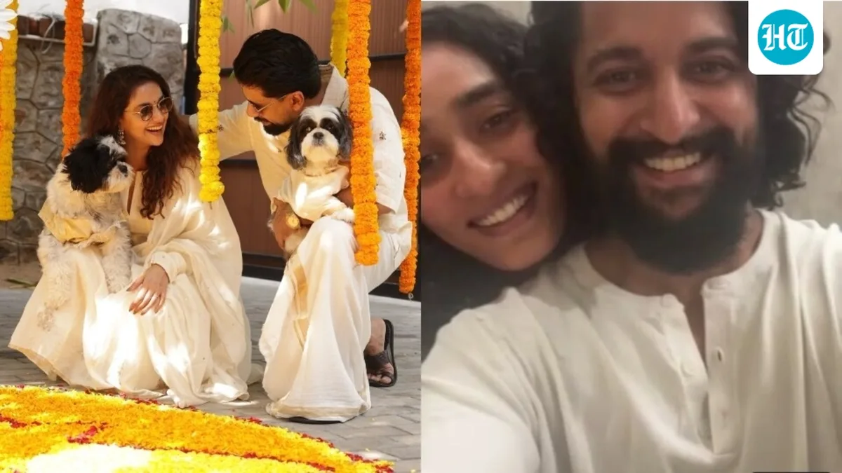 Keerthy Suresh, Antony Thattil celebrate Onam with loved ones; Nani joins them over video call. See pics