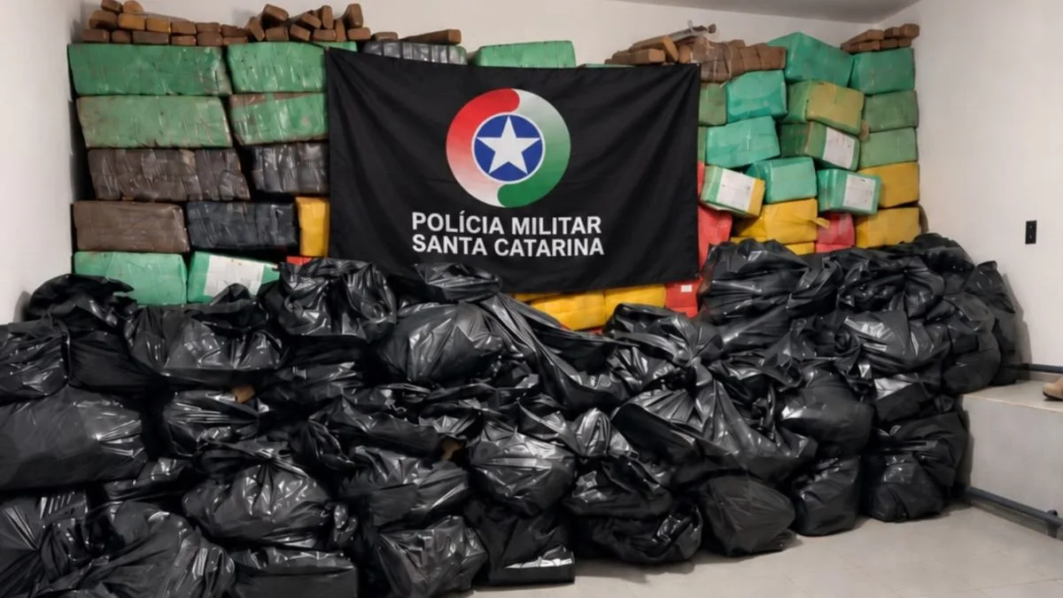 Polícia apreende 20 kg de maconha e descobre ‘depósito de verdinhas’ com mais de 4 toneladas da droga estocadas em fardos em SC