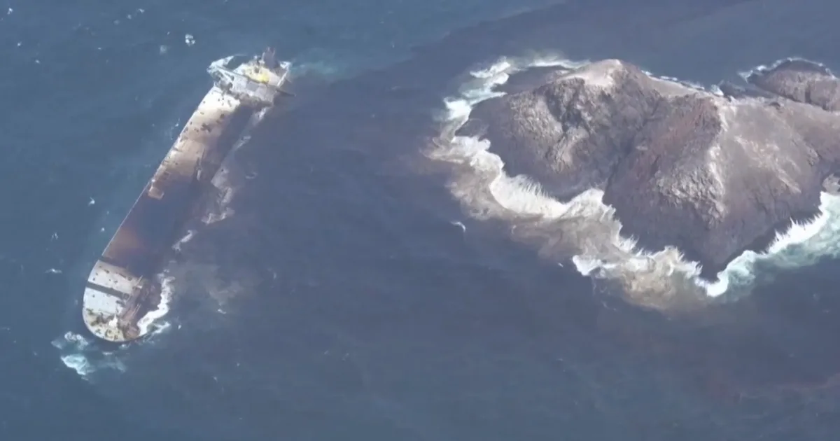 Satellite images of sunken Russian tanker off Oman coast show growing oil slick