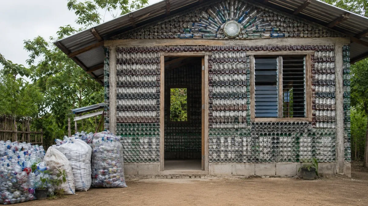 Una mujer recicló 50.000 botellas de plástico y 7 años después levantó una casa para 38 chicos huérfanos