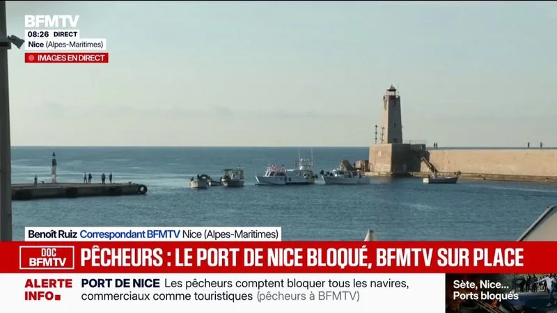 Crise du carburant: des navires de pêche entravent l'entrée du port de Nice