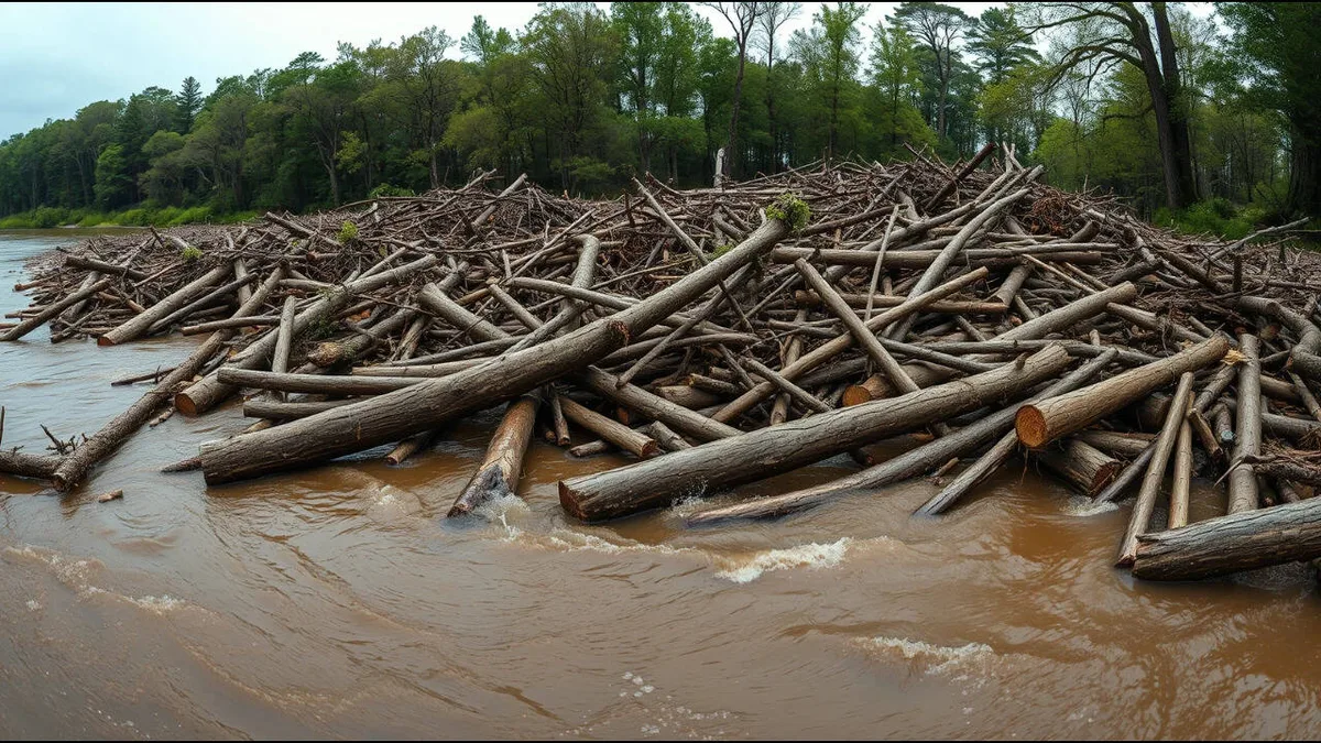A massive 1880 logjam turned Wisconsin's Chippewa River into a wall of timber