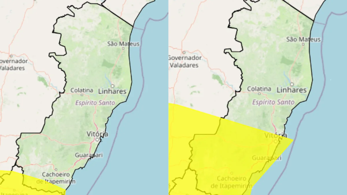 ES tem alerta de tempestade para domingo (13) e segunda-feira (14); veja as cidades