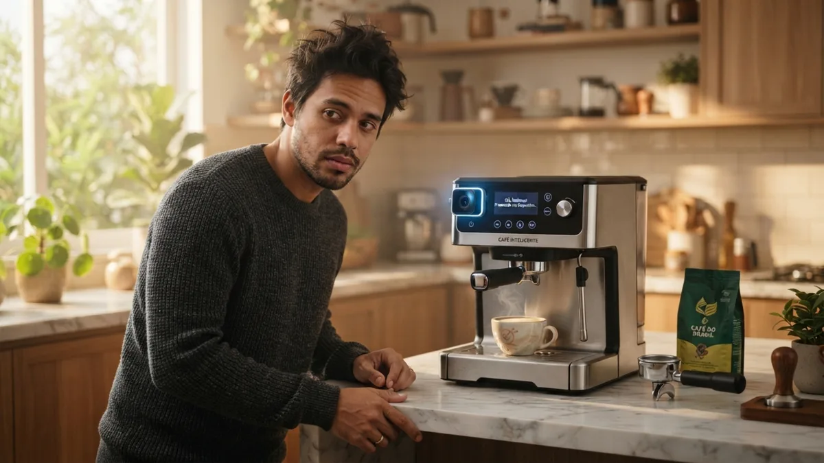 Nem botão, nem comando de voz: a cafeteira que faz a leitura facial da sua expressão de sono pela manhã e decide, sem te perguntar, a quantidade de cafeína extra na sua xícara
