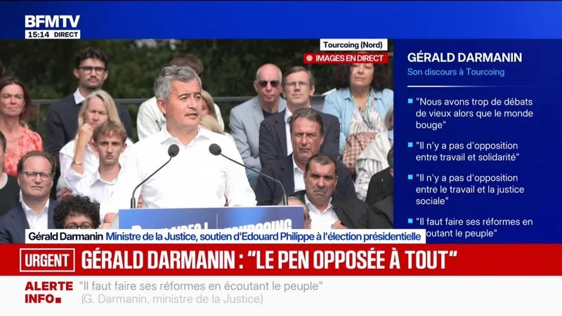 Gérald Darmanin, ministre de la Justice et soutien d'Édouard Philippe, estime que Jean-Luc Mélenchon considère "les gens issus de l'immigration" comme "une clientèle électorale"