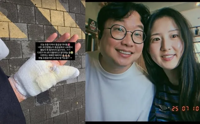 박휘순 크게 놀랐을 듯..17살 연하 아내 ♥천예지, 손 부상에 실신까지 “과긴장했는지..”